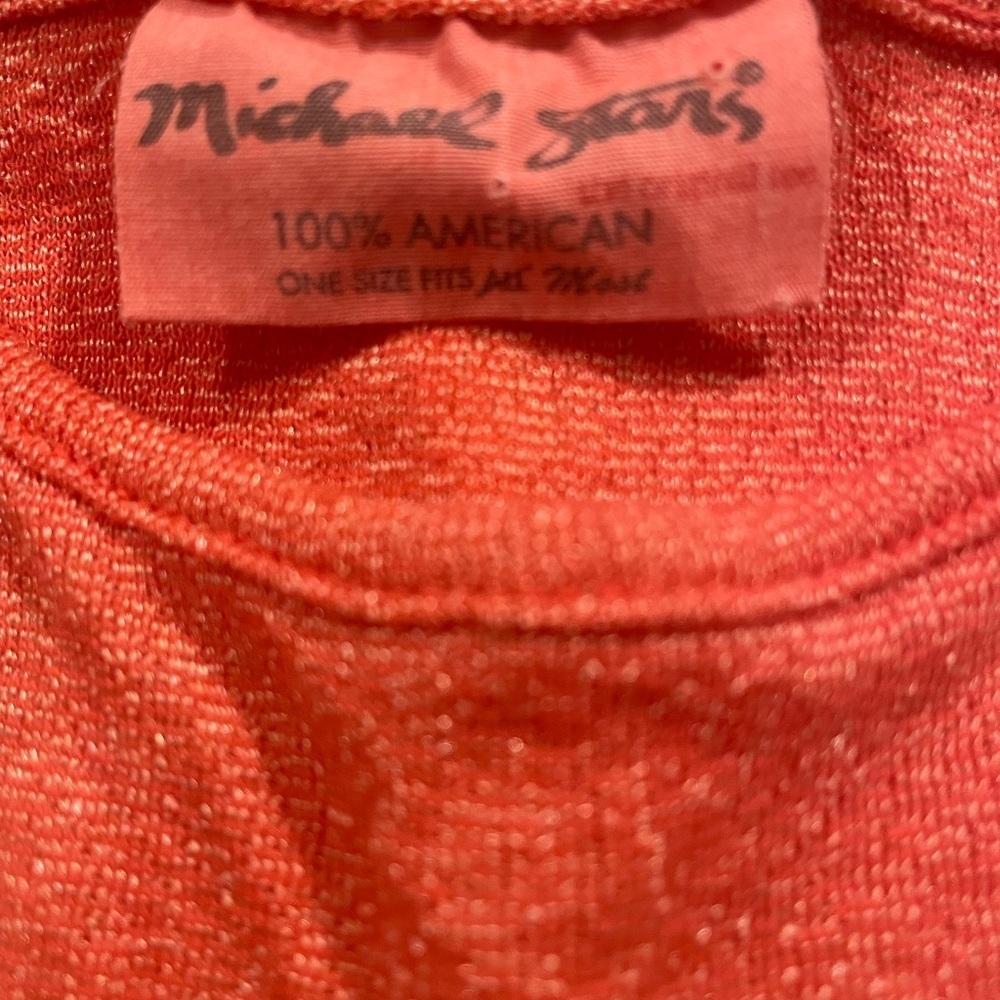 Michael Stars orange stretch glitter tank. One size fits all (most).  LL - Picture 4 of 7